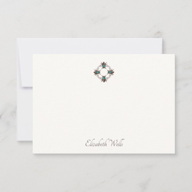 Four Elegant Bees Personalized Business Card (Front)