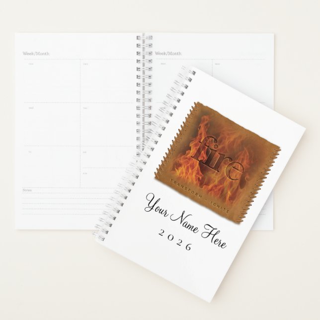 Four Elements - FIRE - Personalized Day Planner (Devant avec enveloppe)
