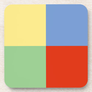 Four Elements in Yellow Blue Red Green Coaster