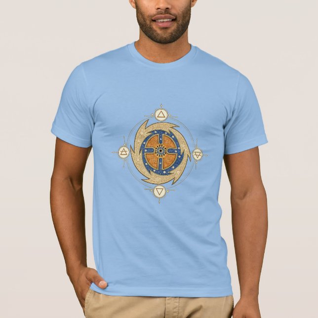 Four Elements Moroccan Mandala Sacred Geometry T-Shirt (Front)