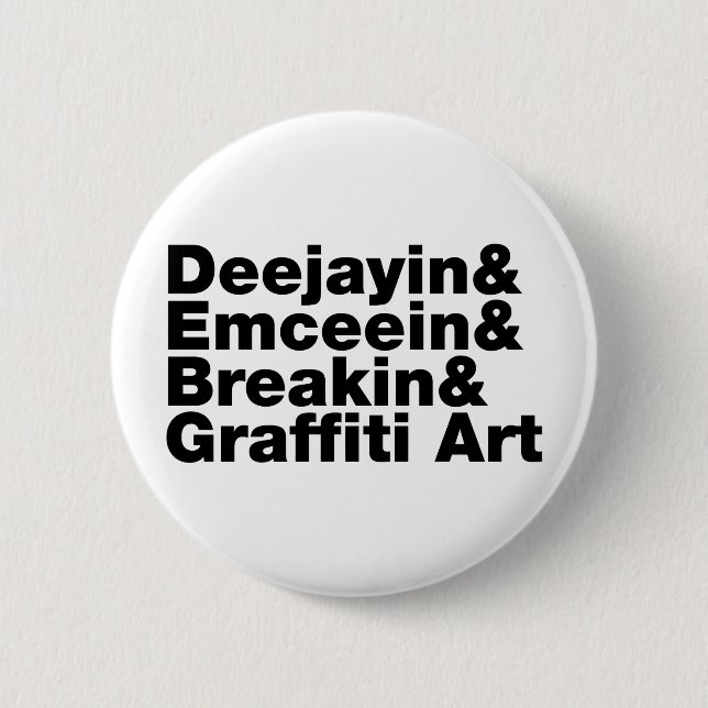 Four Elements of Hip Hop 2 Inch Round Button (Front)