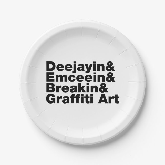 Four Elements of Hip Hop Paper Plate (Front)