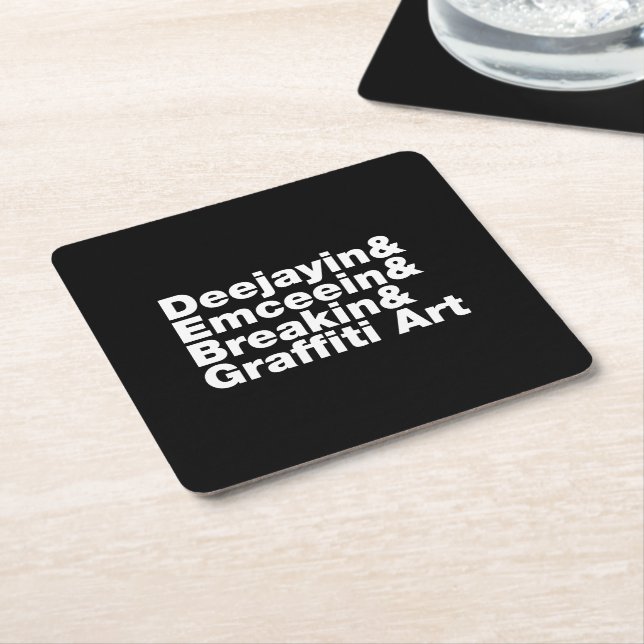 Four Elements of Hip Hop Square Paper Coaster (Angled)