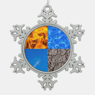 Four Elements Snowflake Pewter Christmas Ornament