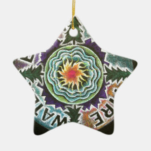 Four Elements Sun Mandala Ceramic Ornament