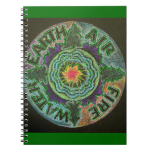 Four Elements Sun Mandala Notebook