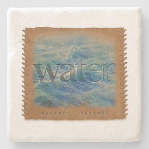 Four Elements - Water - Limestone Coaster