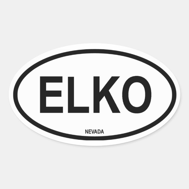 Four Elko, Nevada Oval Sticker (Front)