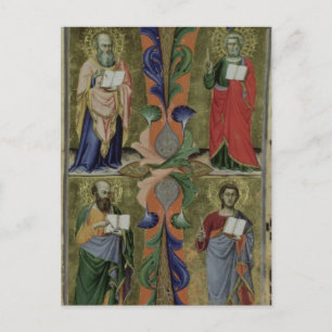 Four Evangelists, 14th century (vellum) Postcard
