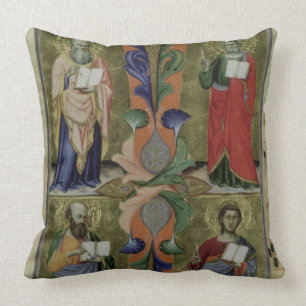Four Evangelists, 14th century (vellum) Throw Pillow