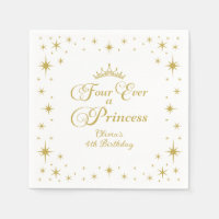 Four Ever a Princess Gold Princess 4th Birthday