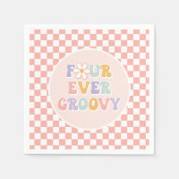 Four Ever Groovy Pink Daisy Chequered