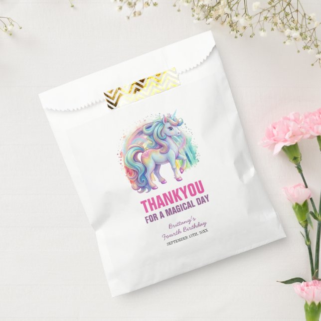 Four Ever Magical Pastel Unicorn Fourth Birthday Favour Bag (Sealed)