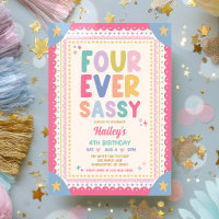 Four Ever Sassy Whimsical Girl 4th Birthday Party