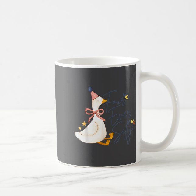 Four Ever Silly Funny Silly Goose 4th Birthday  Coffee Mug (Right)