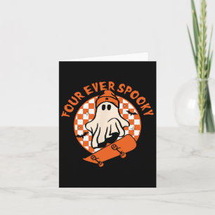Four Ever Spooky 4th Birthday Halloween Skateboard Card