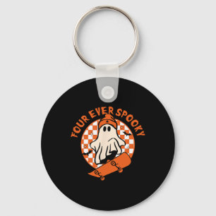 Four Ever Spooky 4th Birthday Halloween Skateboard Keychain