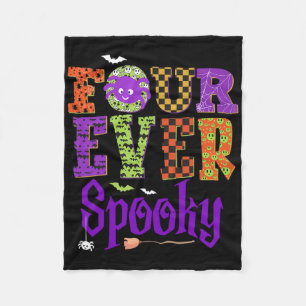 Four Ever Spooky Ghost Halloween 4th Birthday Part Fleece Blanket