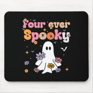 Four Ever Spooky Ghost Halloween 4th Birthday Part Mouse Pad