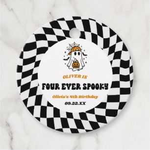 Four Ever Spooky Halloween 4th Birthday Party Favour Tags