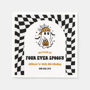 Four Ever Spooky Halloween 4th Birthday Party Napkin