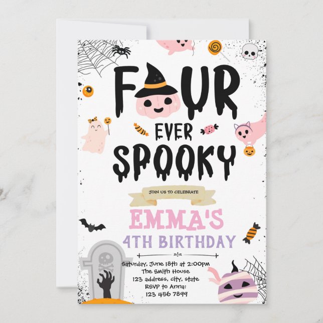 Four Ever Spooky Halloween invitation (Front)