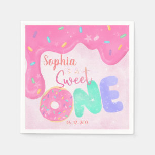 four ever sweet Pink Frosting Girl's Birthday  Napkin