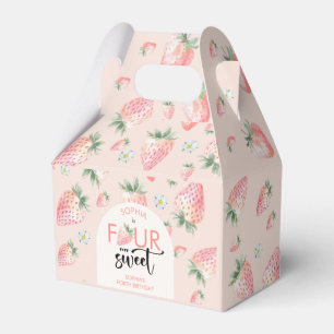 Four ever sweet strawberry kids birthday favor box