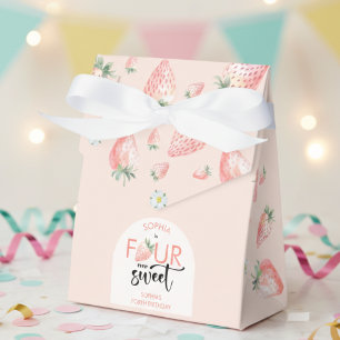 Four ever sweet strawberry kids birthday favor box