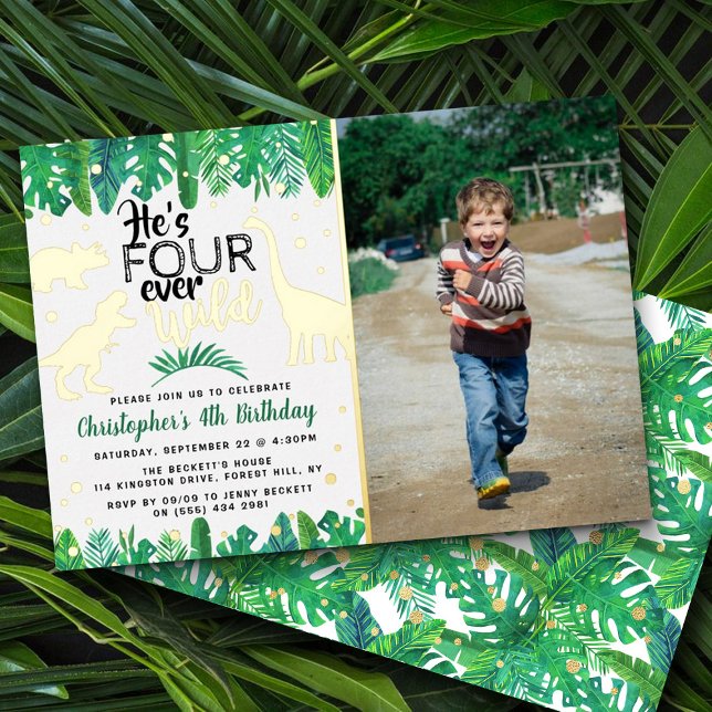 Four Ever Wild Dinosaur Boys 4th Birthday Photo (Creator Uploaded)