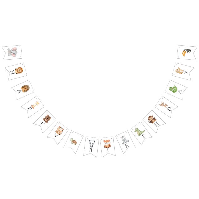 Four ever wild safari 4th birthday bunting flags (All)