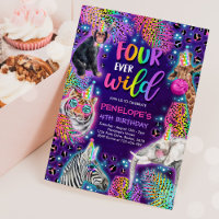 Four Ever Wild Safari Neon Cheetah Birthday Party