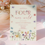 Four Ever Wild Wildflower 4th Birthday Party Invitation<br><div class="desc">This is a Four Ever Wild Wildflower Wild Flower 4th Birthday Party Invitation!</div>