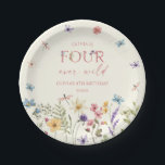 Four Ever Wild Wildflower 4th Birthday Party Paper Plate<br><div class="desc">This is a Four Ever Wild Wildflower Wild Flower 4th Birthday Party Paper Plates!</div>