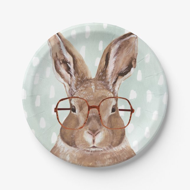 Four-Eyed Forester | Bunny Rabbit Paper Plate (Front)