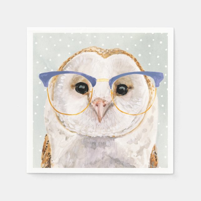 Four-Eyed Forester | Wise Owl Napkin (Front)