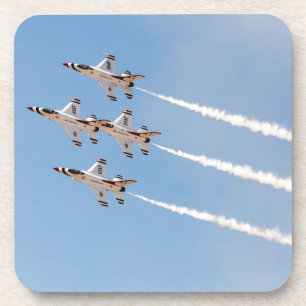 Four F-16 Thunderbirds fly in close formation Coaster
