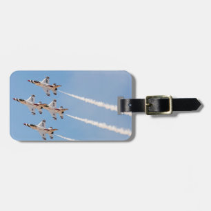 Four F-16 Thunderbirds fly in close formation Luggage Tag