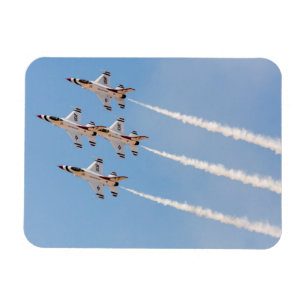 Four F-16 Thunderbirds fly in close formation Magnet