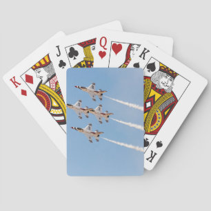 Four F-16 Thunderbirds fly in close formation Playing Cards