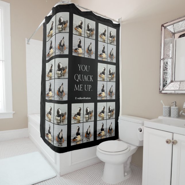 Four Faces of Hooded Mergansers Throw Pillow (In Situ)