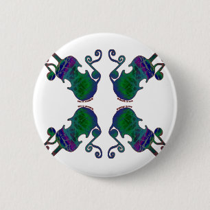 FOUR FANCY FIDDLES 2 INCH ROUND BUTTON
