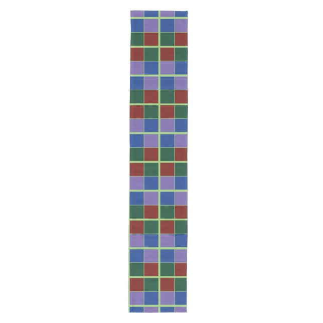 Four Fandom Colours Chequered Medium Table Runner (Front)