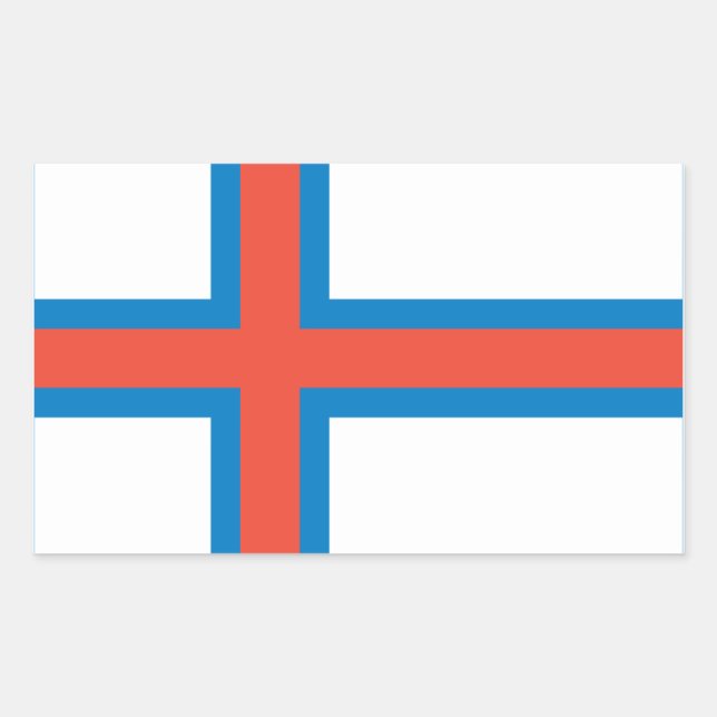 FOUR Faroe Islands National Flag Sticker (Front)