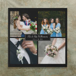 Four Favourite Wedding Photos Collage Faux Canvas Print<br><div class="desc">Personalize with your four favourite wedding photos,  name and special date to create a unique photo collage,  memory and gift. A lovely keepsake to treasure! You can customize the background to your favourite colour. Designed by Thisisnotme©</div>