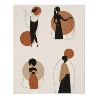 Four Feminine Forms | Modern African Abstract Wome Poster