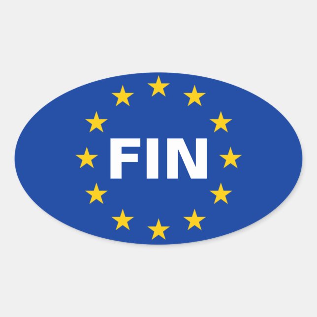 FOUR Finland "FIN" European Union Flag Oval Sticker (Front)