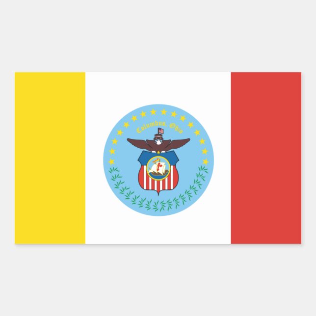 FOUR Flag of Columbus, Ohio Sticker (Front)