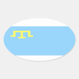 FOUR Flag of Crimean Tatar People Oval Sticker
