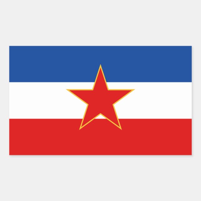 FOUR Flag of Yugoslavia (1945-1992) Sticker (Front)